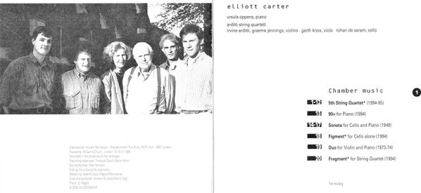 Elliott Carter - Ursula Oppens, Arditti Quartet : Chamber Music (CD, Album, RE)