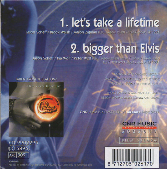Chicago (2) : Let's Take A Lifetime (CD, Single, Car)