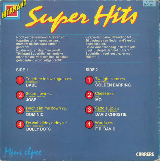 Various : Hitkrant Super Hits (10", MiniAlbum, Comp)