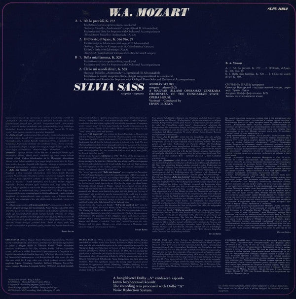 Sylvia Sass : Mozart Arias (LP)