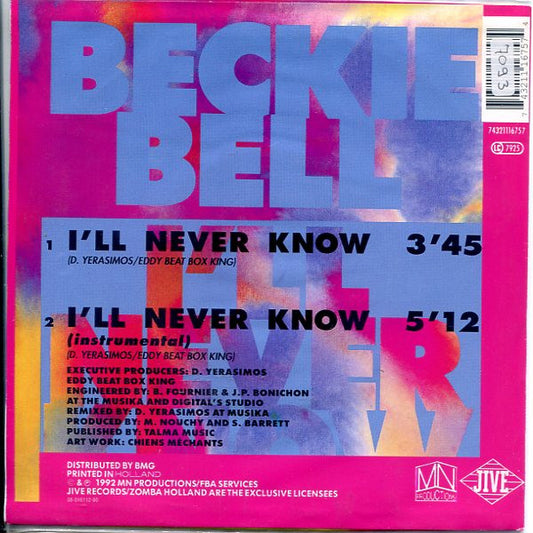 Beckie Bell : I'll Never Know (7", Single)