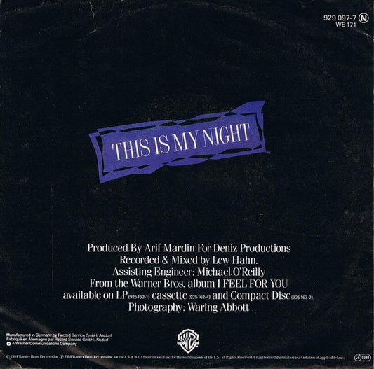 Chaka Khan : This Is My Night (7", Single)