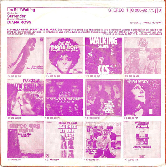Diana Ross : I'm Still Waiting / Surrender (7", Single)
