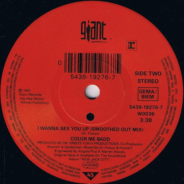 Color Me Badd : I Wanna Sex You Up (7", Single)