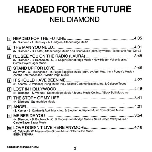 Neil Diamond : Headed For The Future (CD, Album)
