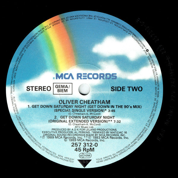 Oliver Cheatham : Get Down Saturday Night (Get Down In The 90's Mix) (12", Maxi)