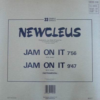 Newcleus : Jam On It (12", Single)