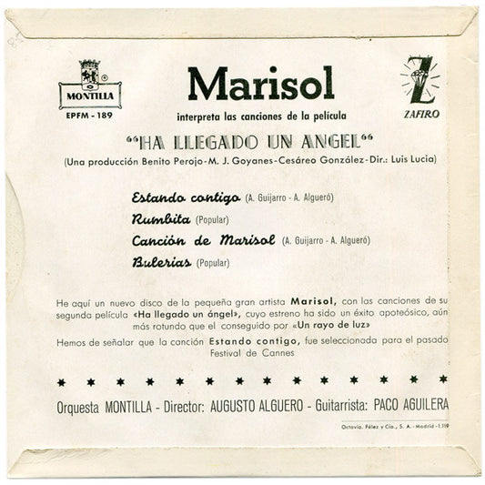 Marisol : Canciones De La Película "Ha Llegado Un Angel" (7", EP)