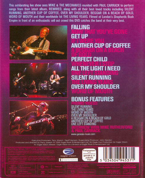 Mike & The Mechanics + Paul Carrack : Live At Shepherds Bush London (DVD-V, PAL)