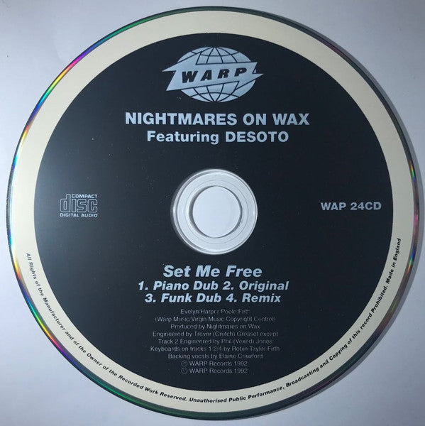 Nightmares On Wax Featuring Desoto : Set Me Free (CD, Single)