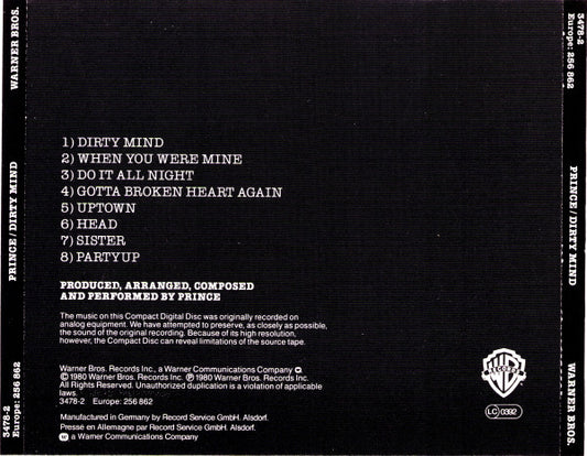 Prince : Dirty Mind (CD, Album, RE)