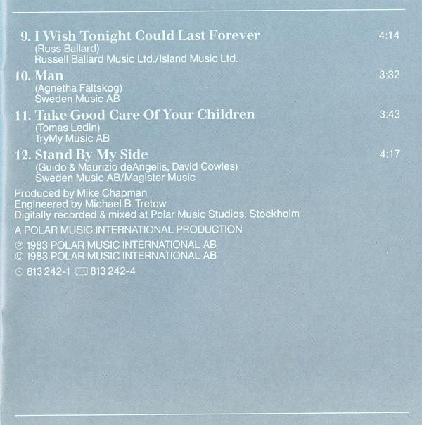 Agnetha Fältskog : Wrap Your Arms Around Me (CD, Album, RE)