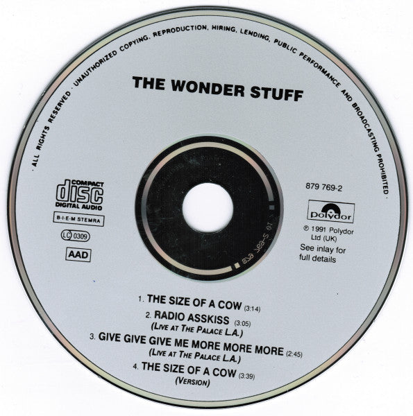 The Wonder Stuff : The Size Of A Cow (CD, Maxi, Gre)