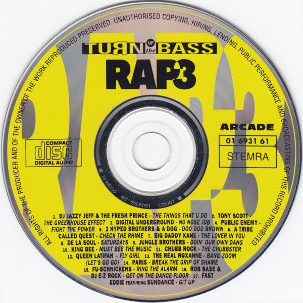 Various : Turn Up The Bass - Rap - Volume 3 (CD, Comp)