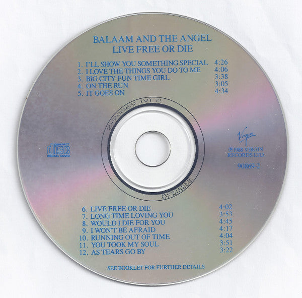 Balaam And The Angel : Live Free Or Die (CD, Album, Nim)