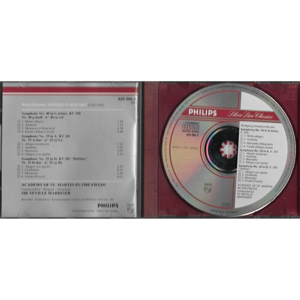 Mozart* • Academy Of St. Martin-in-the-Fields*, Sir Neville Marriner : Symphonies Nos. 29, 35 "Haffner" & 40 (CD, Comp, RM, RP)