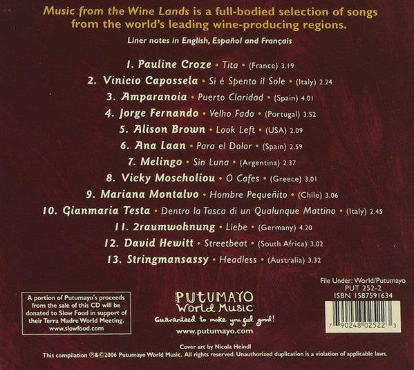 Various : Music From The Wine Lands (CD, Comp)