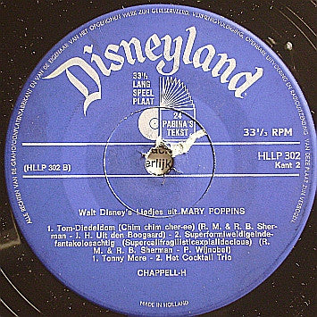 Cocktail Trio, Tonny More : Het Verhaal Van Mary Poppins (7")
