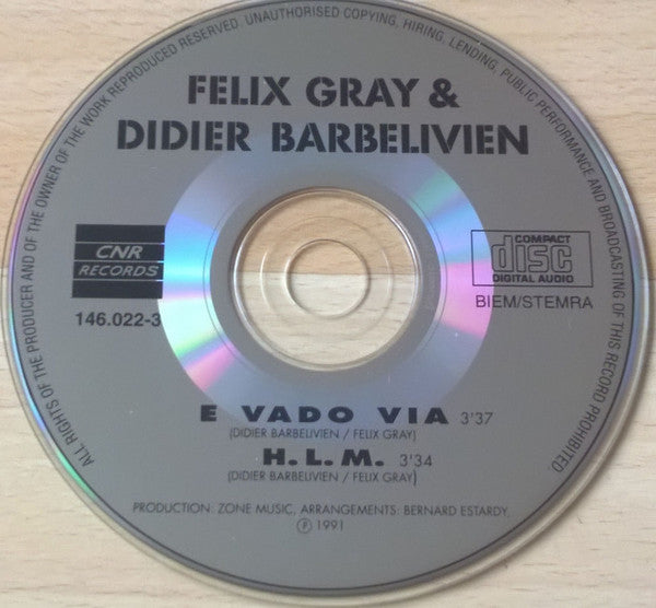 Félix Gray & Didier Barbelivien : E Vado Via (CD, Single)