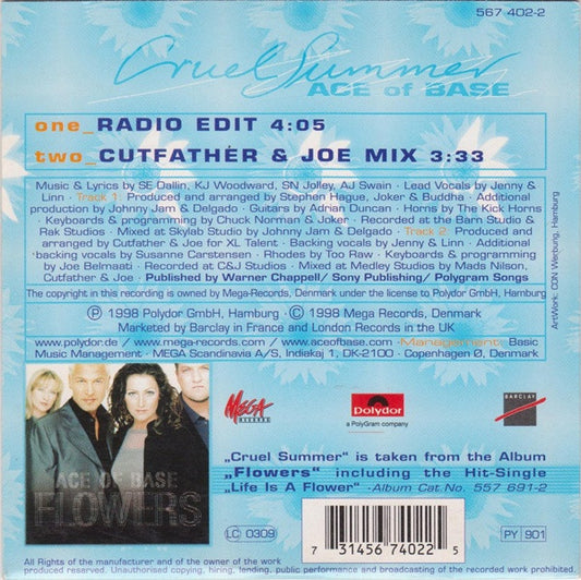 Ace Of Base : Cruel Summer (CD, Single)
