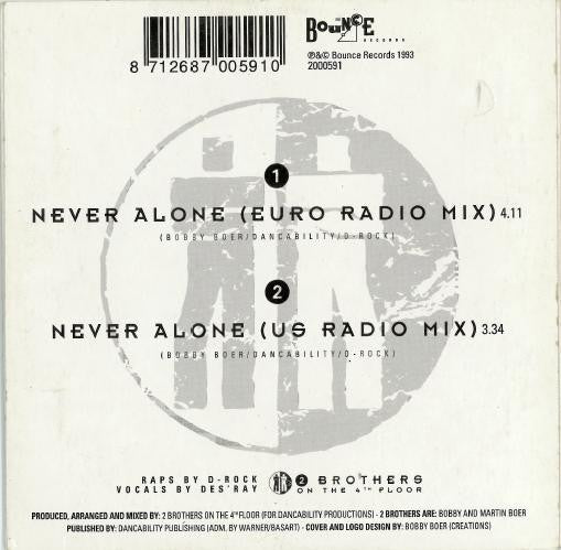2 Brothers On The 4th Floor : Never Alone (CD, Single)
