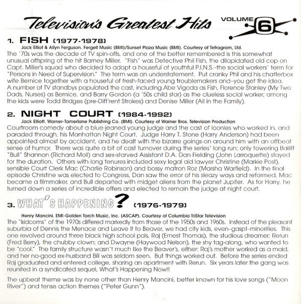 Various : Television's Greatest Hits Volume 6 - Remote Control (CD, Comp)