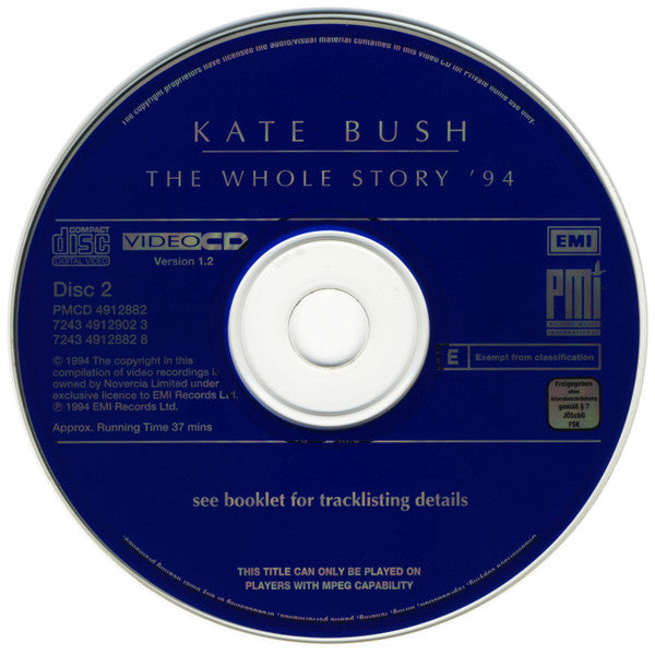 Kate Bush : The Whole Story '94 (2xVCD, Comp, RE, RM, NTSC, PAL, SECAM, Ver)