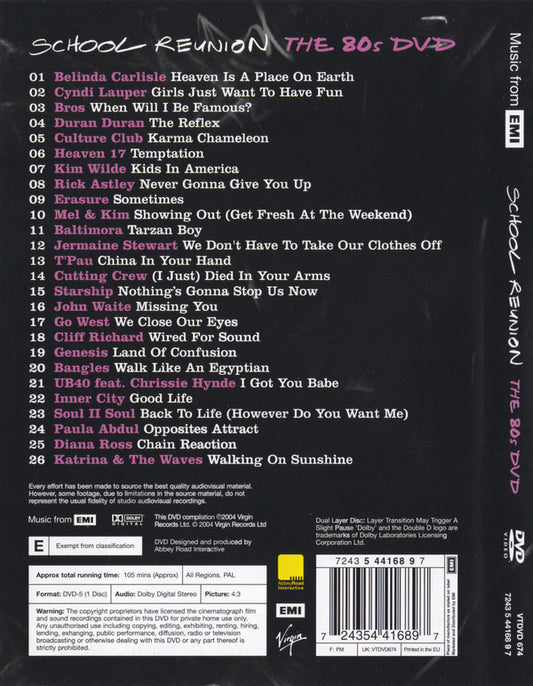 Various : School Reunion (The 80s DVD) (DVD-V, Comp, PAL)