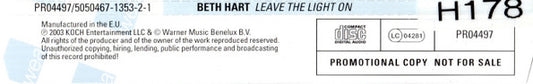Beth Hart : Leave The Light On (CD, Album, Promo)
