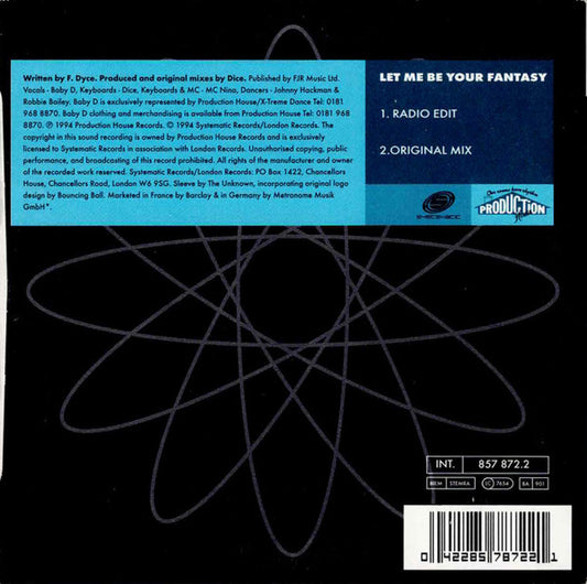 Baby D : Let Me Be Your Fantasy (CD, Single, Car)