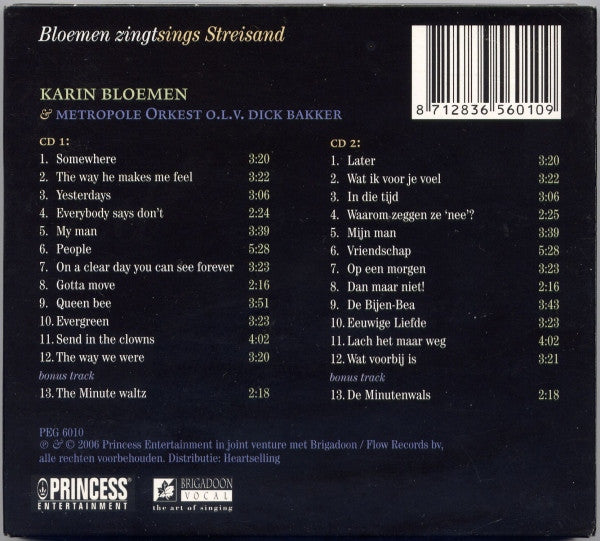 Karin Bloemen & Metropole Orchestra : Bloemen Zingt / Sings Streisand (2xCD, Album)
