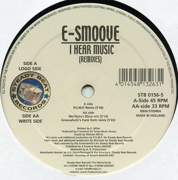 E-Smoove : I Hear Music (Remixes) (12")