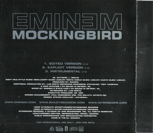 Eminem : Mockingbird (CD, Single, Promo)
