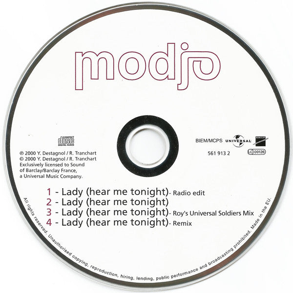 Modjo : Lady (Hear Me Tonight) (CD, Single)