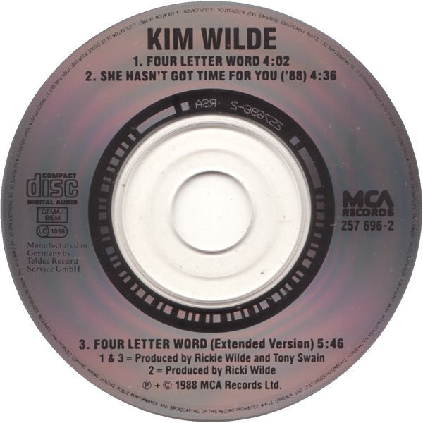 Kim Wilde : Four Letter Word (CD, Mini, Single)