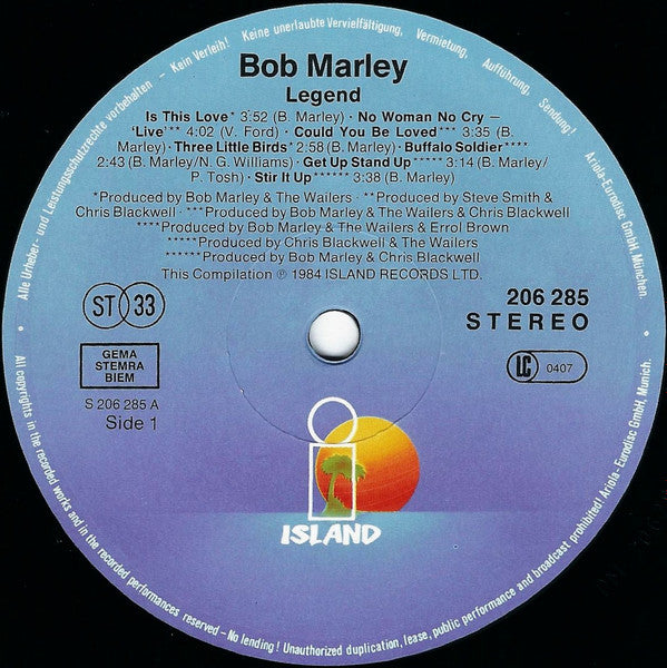 Bob Marley & The Wailers : Legend (The Best Of Bob Marley And The Wailers) (LP, Comp, Gat)