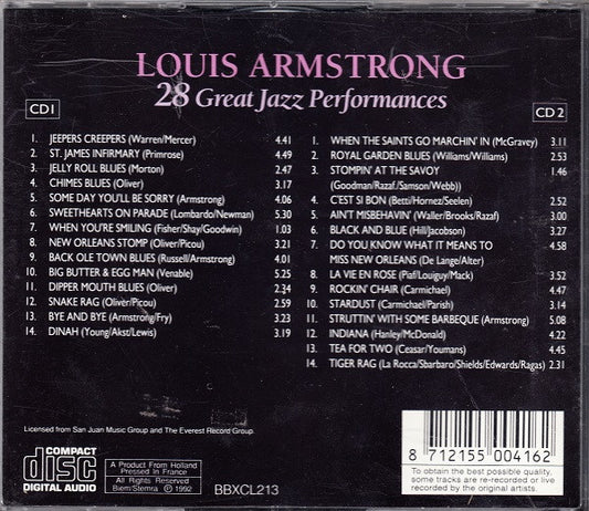 Louis Armstrong : 28 Great Jazz Performances (2xCD, Comp)