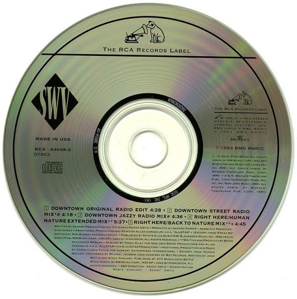 SWV : Downtown / Right Here (Human Nature) (CD, Maxi)
