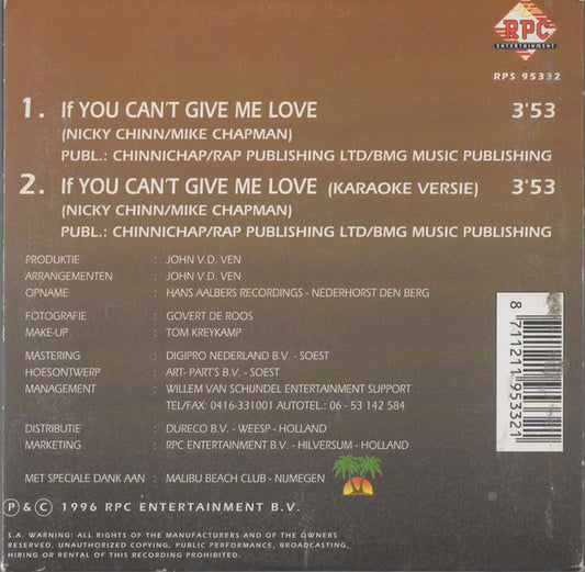 Judith Ansems : If You Can't Give Me Love (CD, Single)