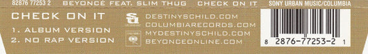 Beyoncé Featuring Slim Thug : Check On It (CD, Single)