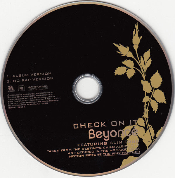 Beyoncé Featuring Slim Thug : Check On It (CD, Single)