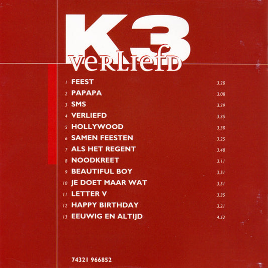 K3 : Verliefd (CD, Album, RE)