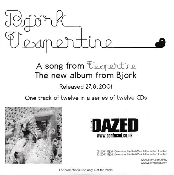 Björk : A Song From Vespertine (Pagan Poetry) (CD, Promo)