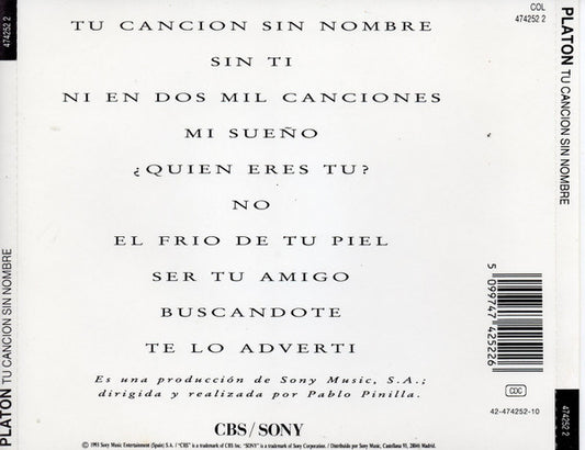Platon (3) : Tu Canción Sin Nombre (CD, Album)