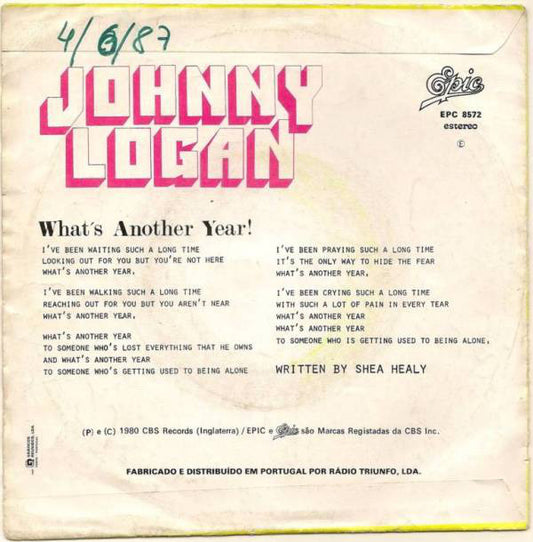 Johnny Logan : What's Another Year ! (7")
