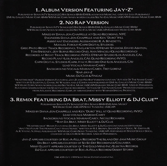Mariah Carey : Heartbreaker (CD, Single, Promo)