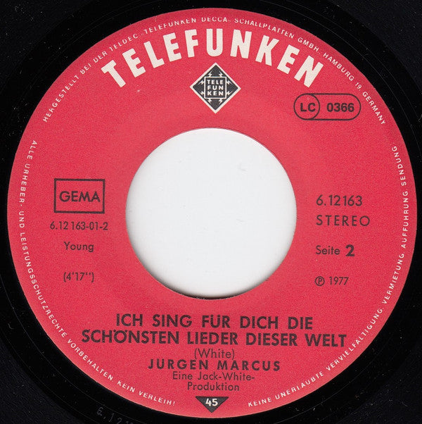 Jürgen Marcus : Das Weiß Die Ganze Nachbarschaft (7", Single)