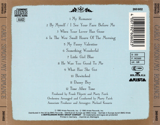 Carly Simon : My Romance (CD, Album)