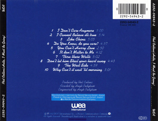 Phil Collins : Hello, I Must Be Going! (CD, Album, RE)