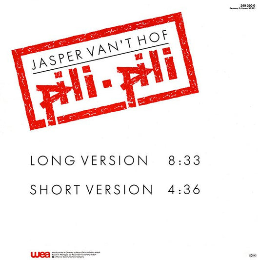 Jasper Van't Hof : Pili-Pili (12")